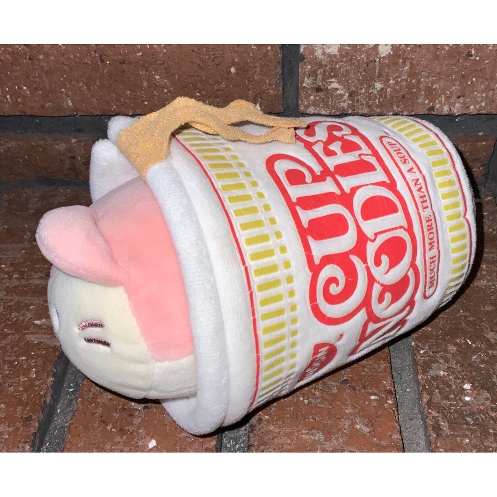 Nissin Cup Noodles Cat Plush Pink White Ramen‎ Collectible Kawaii Stuffed Animal